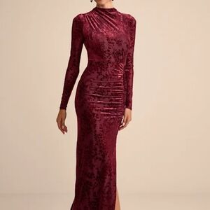 Lulu's Deep Red Long Sleeve Dress